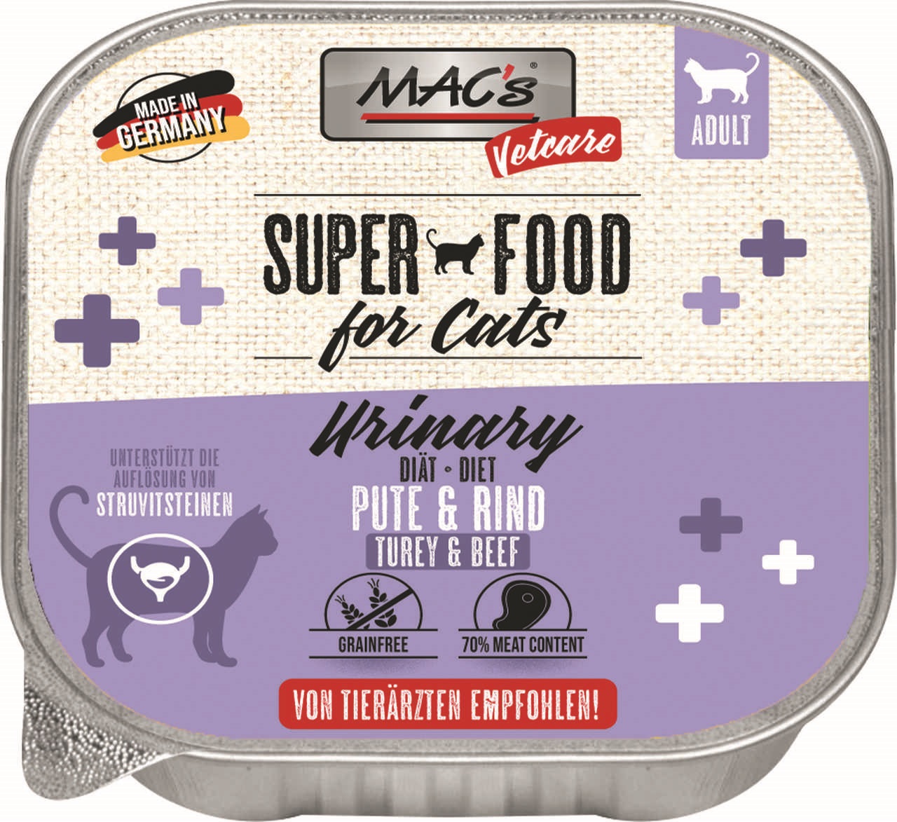 MAC's Cat Vetcare Pute & Rind Urinary 100g