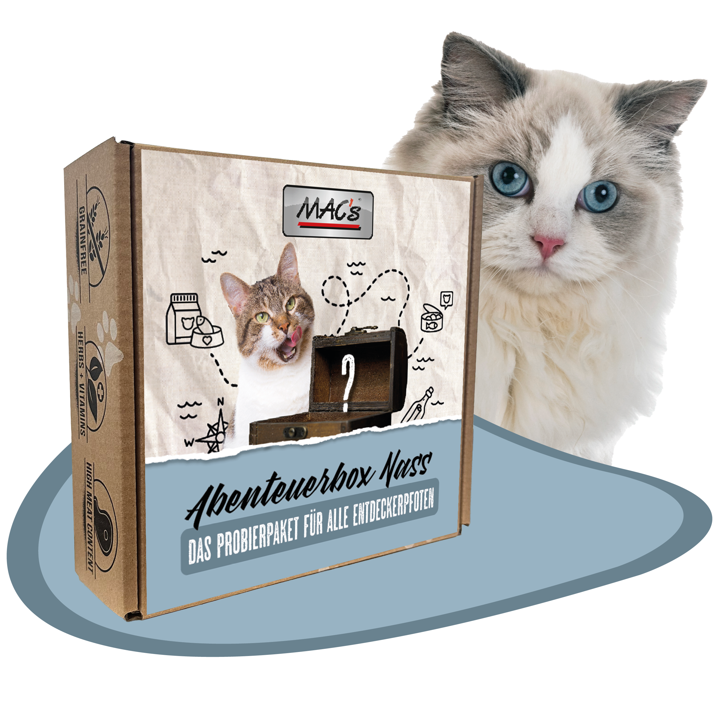 Abenteuerbox MAC´s Katze nass