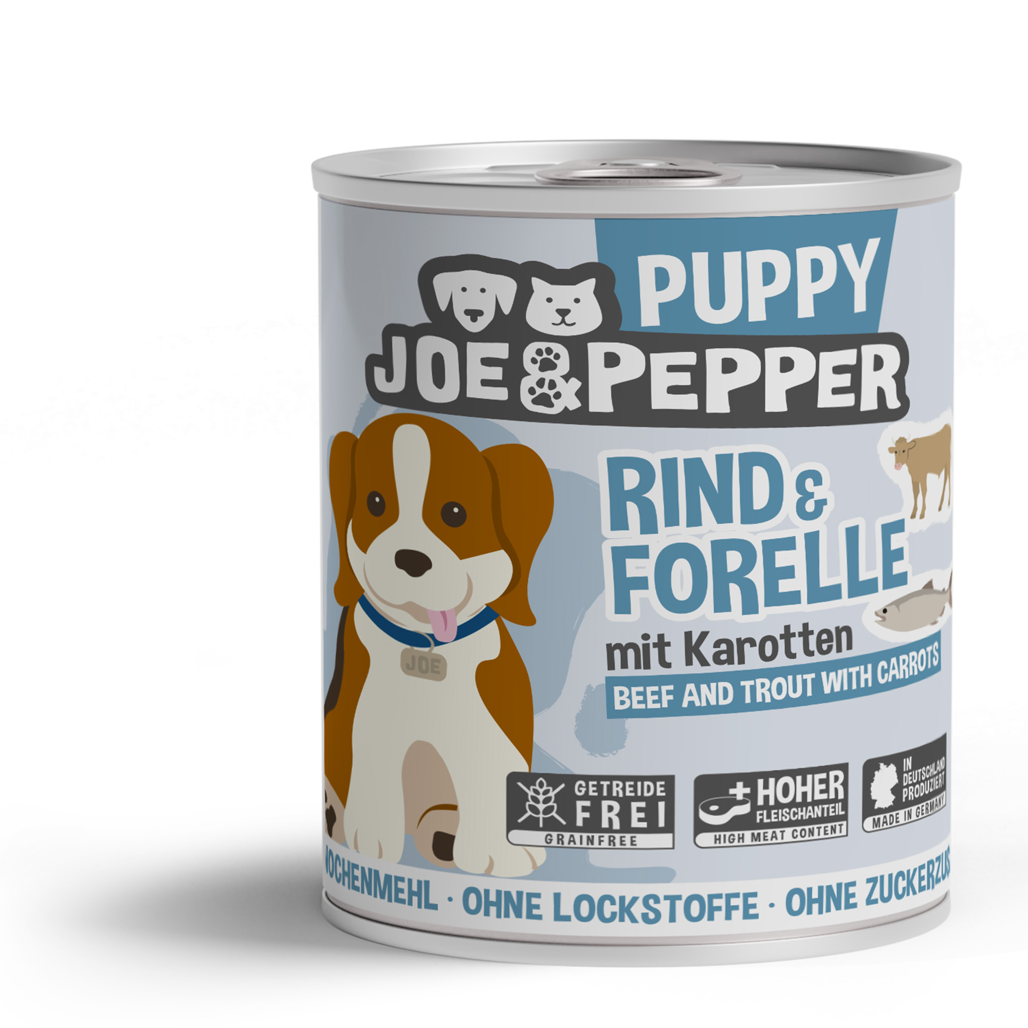 Joe & Pepper Dog Puppy Rind & Forelle 800g