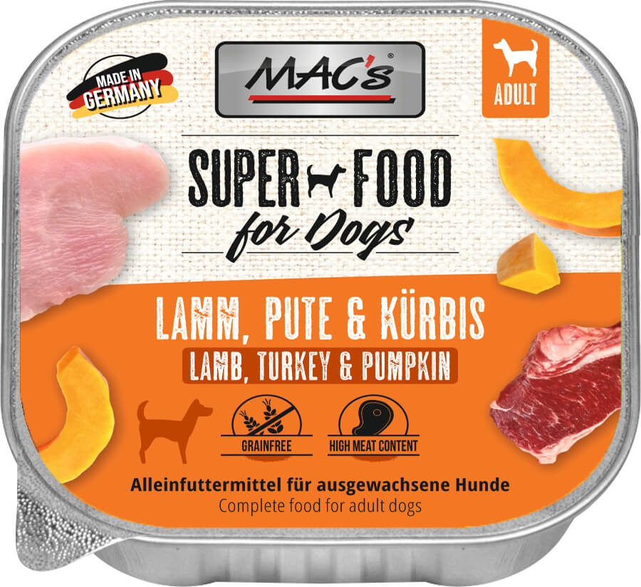 MAC's Dog Schale Lamm, Pute & Kürbis 150g MACs Dog Schale Lamm, Pute & Kürbis 150g