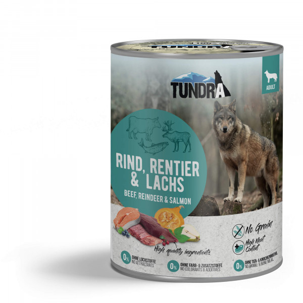 Tundra Dog Rind, Rentier & Lachs 800g
