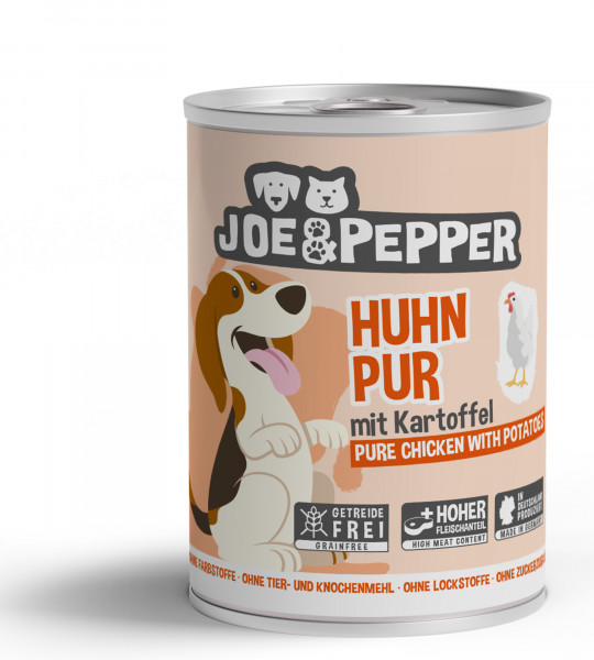 Joe & Pepper Dog Huhn pur mit Kartoffel 400g
