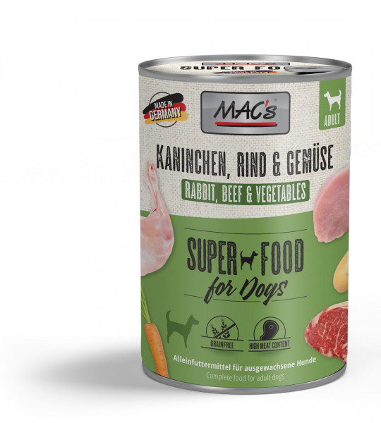 MACs Dog Kaninchen, Rind & Gemüse 400g
