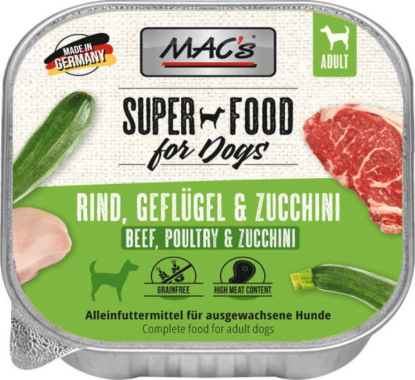MACs Dog Rind, Geflügel & Zucchini 150g