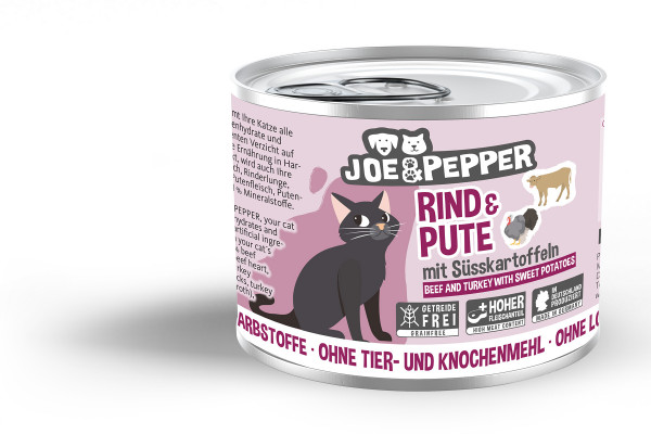 Joe & Pepper Cat Rind und Pute mit Süßkart. 200g