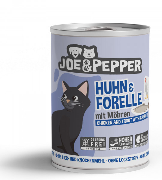 Joe & Pepper Cat Huhn & Forelle mit Möhren 400g