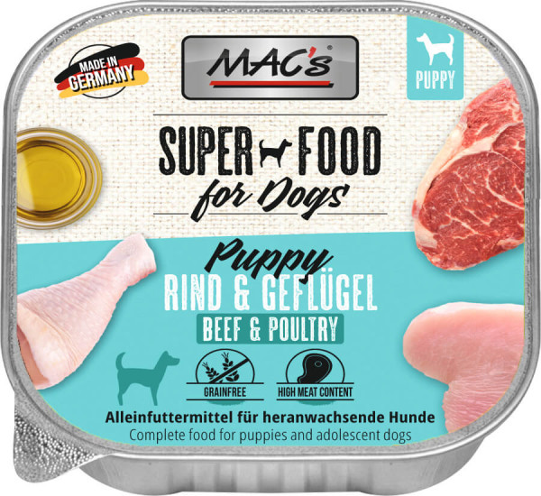 MACs Dog Puppy Rind & Geflügel 150g
