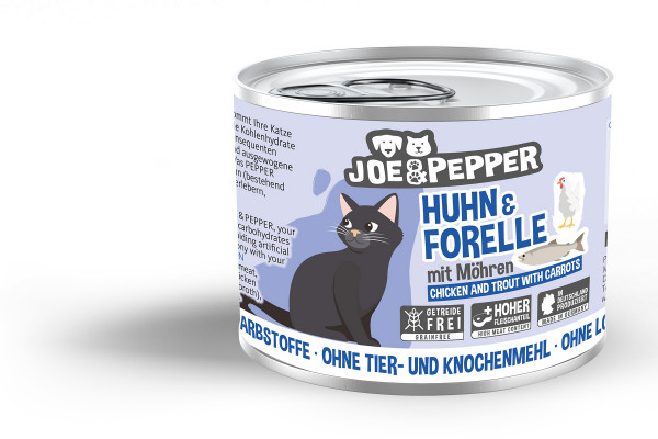 Joe & Pepper Cat Huhn und Forelle mit Möhren 200g