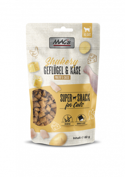 MACs Cat Shakery Snacks Geflügel & Käse 60g