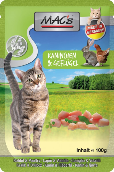 MACs Cat Pouchpack Kaninchen & Geflügel 100g