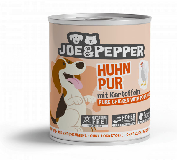 Joe & Pepper Dog Huhn pur mit Kartoffel 800g